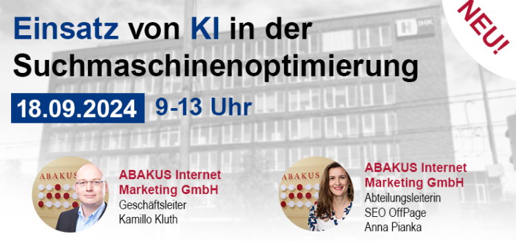 Herbst 2024: IHK Hannover organisiert SEO-Seminare mit ABAKUS-Experten